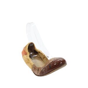 Miu Miu Womens Patent Leather Colorblock Flats Brown Size 39 9